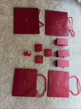 Cartier Bags, Perfume and 3 Jewelry care Boxes bundle